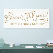 70e verjaardag Glitter Gold Spandoek (Beurs)