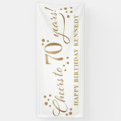 70e verjaardag Glitter Gold Spandoek (Verticaal)