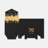 70e verjaardag glitter zwarte goudsparkle bedankdoosjes (Uitgevouwen)