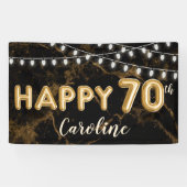 70e verjaardag Gold & Black Balloon Lights Spandoek (Horizontaal)