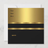 70e verjaardag Gold Black Floral Invite Kaart (Achterkant)