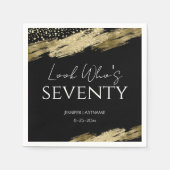 70e verjaardag Gold Black Kijk naar wie er is Servet (Voorkant)