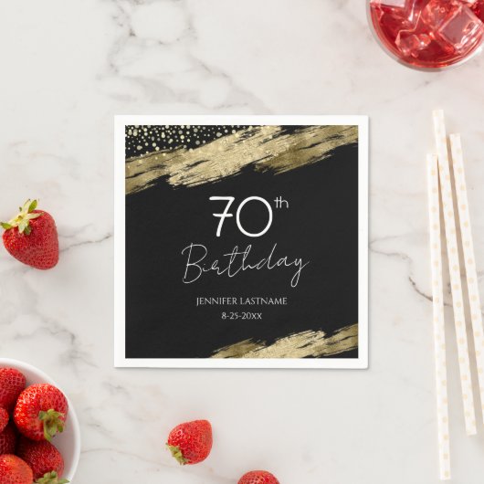 70e verjaardag Gold Black Servet (Insitu)