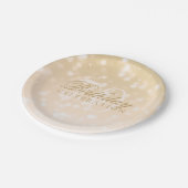 70e verjaardag Gold Bokeh Sparkle Lights Papieren Bordje (Gekanteld)
