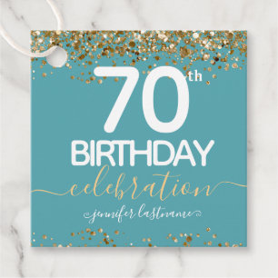 70e verjaardag Gold Elegant Script Favor Tags Bedankjes Labels