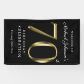 70e verjaardag Gold en zwarte elegante welkomstpar Spandoek (Horizontaal)