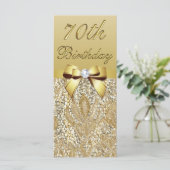 70e verjaardag Gold Faux Sequins Diamond Bow (Staand voorkant)