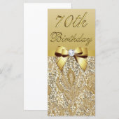 70e verjaardag Gold Faux Sequins Diamond Bow (Voorkant / Achterkant)