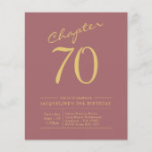 70e verjaardag Gold Pink Budget Uitnodiging Flyer (Voorkant)