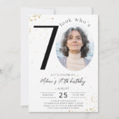70e verjaardag Gold-uitnodiging met foto Kaart (Voorkant)