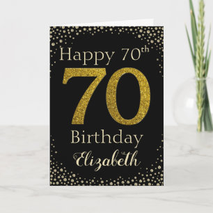 70e verjaardag Golden Glitter Card Kaart