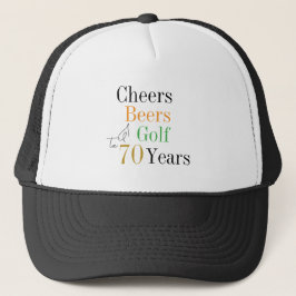 70e verjaardag Golf Cheers Beers Minimal Trucker Pet