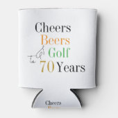 70e verjaardag Golf Cheers Beers Party Blikjeskoeler (Voorkant)