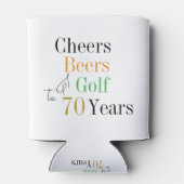 70e verjaardag Golf Cheers Beers Party Blikjeskoeler (Achterkant)