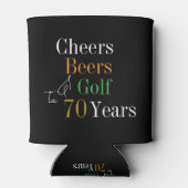 70e verjaardag Golf Cheers Beers Party Zwart Goud Blikjeskoeler (Achterkant)
