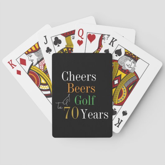 70e verjaardag Golf Cheers Beers Pokerkaarten (Achterkant)