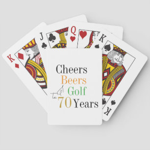 70e Verjaardag Golf Cheers Bier Minimalistisch Pokerkaarten