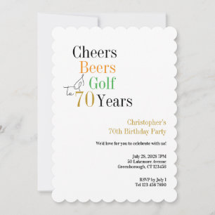 70e verjaardag Golf Cheers Bieren Minimaal Feest Kaart
