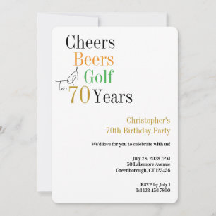 70e verjaardag Golf Proost Biertjes Minimaal Feest Kaart