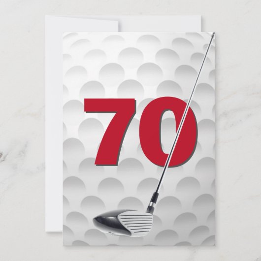 70e verjaardag golf themafeest kaart (Voorkant)