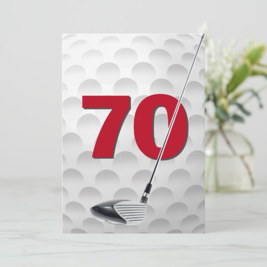 70e verjaardag golf themafeest kaart (Staand voorkant)