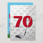 70e verjaardag golf themafeest kaart (Voorkant / Achterkant)