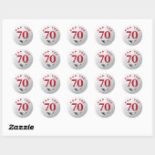 70e verjaardag golfbal Classic ronde Sticker (Vel)