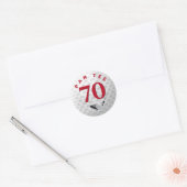 70e verjaardag golfbal Classic ronde Sticker (Envelop)