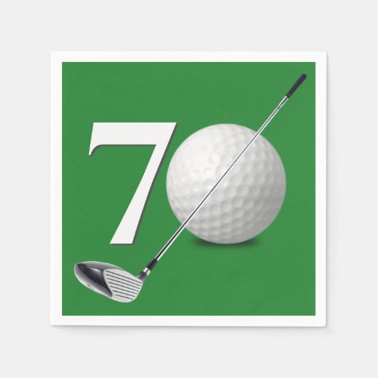 70e verjaardag golfbal en club servet (Voorkant)