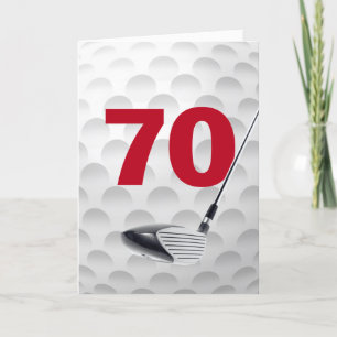 70e verjaardag golfbal ontwerp kaart