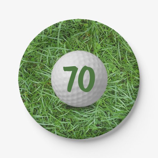 70e verjaardag Golfbal op Bord van graspapier (Voorkant)