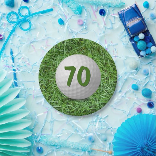 70e verjaardag Golfbal op Bord van graspapier (Feest)
