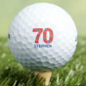 70e verjaardag golfballen 70 jaar auto's initialen