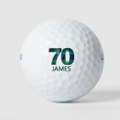 70e verjaardag golfballen 70 jaar golf plaid cadea (Voorkant)