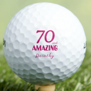 70e verjaardag golfballen aangepaste naam 70 jaar 