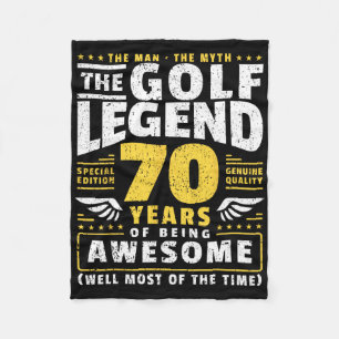 70e verjaardag golfspeler 70 jaar oud golfer fleece deken