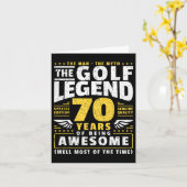 70e verjaardag golfspeler 70 jaar oud golfer kaart (Gele Bloem)