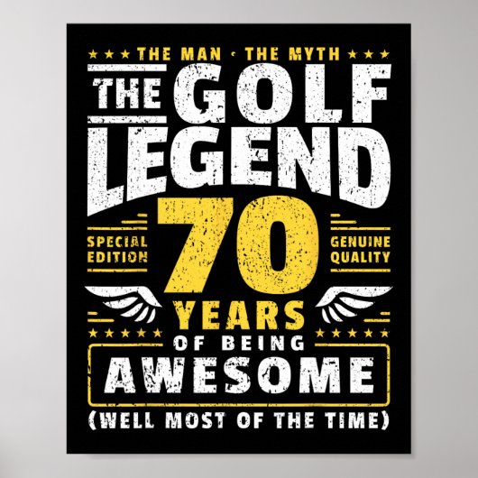 70e verjaardag golfspeler 70 jaar oud golfer poster (Voorkant)