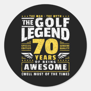 70e verjaardag golfspeler 70 jaar oud golfer ronde sticker