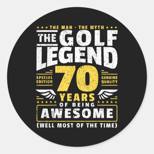 70e verjaardag golfspeler 70 jaar oud golfer ronde sticker (Voorkant)