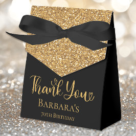 70e Verjaardag Goud Glitter Zwart Dank U Bedankdoosjes