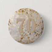 70e verjaardag Goud Koeienhuid Modern Ronde Button 5,7 Cm (Voorkant)