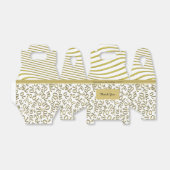 70e verjaardag Goud/Wit Getal Patroon Bedankdoosjes (Uitgevouwen)