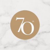 70e verjaardag goud wit kalligrafie elegante foto confetti (Kleine voorkant)