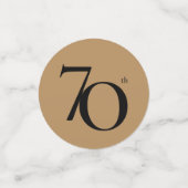 70e verjaardag Goud Zwart Kalligrafie Elegante fot Confetti (Kleine voorkant)
