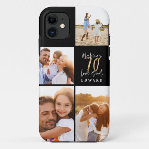 70e verjaardag goud zwarte foto collage stijlvol Case-Mate iPhone case