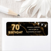 70e verjaardag Gouden Ballonnen & Lichten Etiket (Insitu)