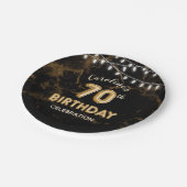 70e verjaardag Gouden folie Ballonnen & String Lig Papieren Bordje (Gekanteld)