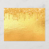 70e verjaardag gouden glitter budget save the date flyer (Achterkant)