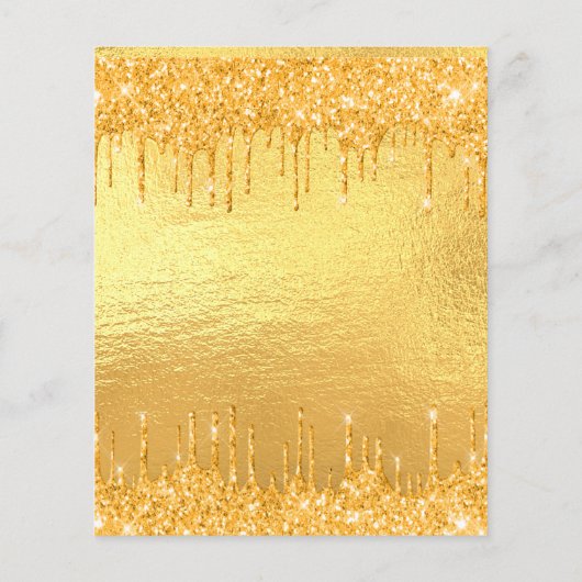 70e verjaardag gouden glitter budgetuitnodiging flyer (Achterkant)